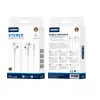 Wired Earphone EP3A cu mufa jack 1.2M / Alb